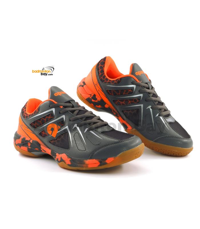 Apacs Cushion Power SP-609-YS Grey Orange Badminton Shoes With Improved Cushioning